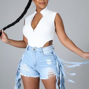 JAMINA JEAN FRINGE SHORTS